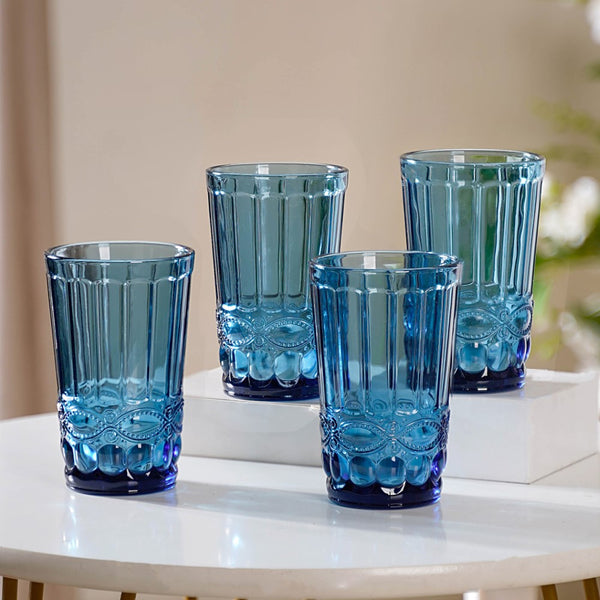 Blue Juice Glass Set of 4