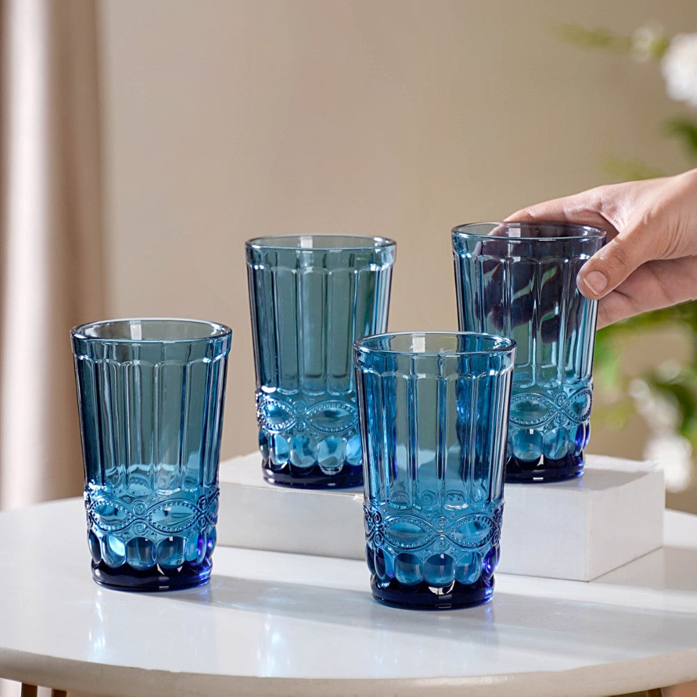 Blue Juice Glass Set of 4