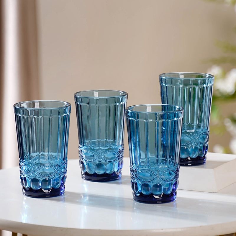 Blue Juice Glass Set of 4