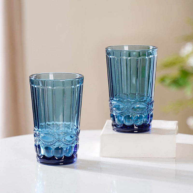 Blue Juice Glass Set of 4