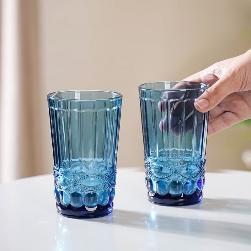 Blue Juice Glass Set of 4