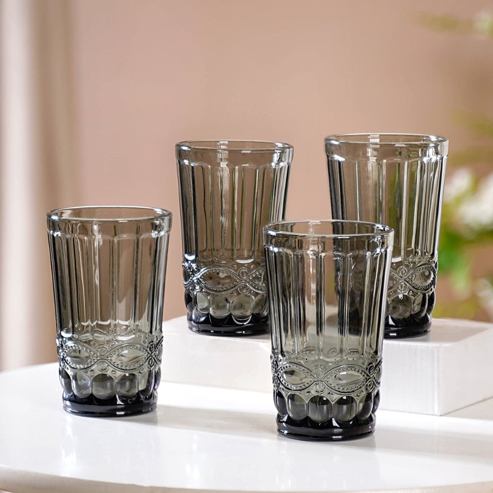 Glass Cups With Lids And Straws, 395 Ml/580 Ml Drinking Glasses