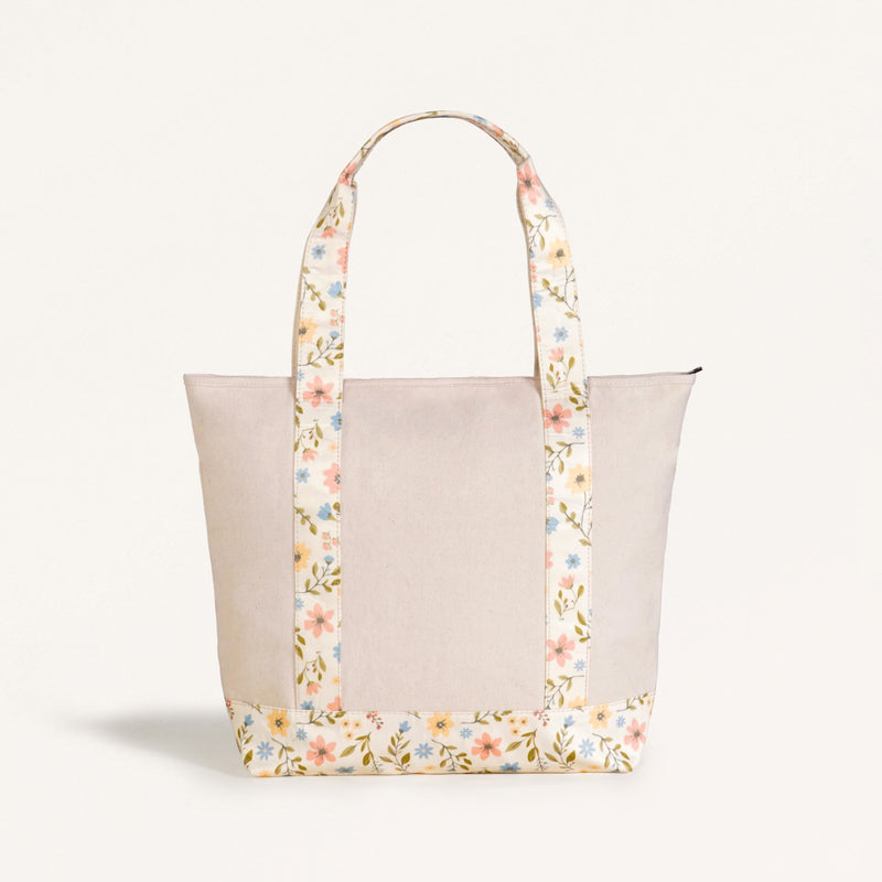 The Garden Stroll Tote Large Canvas Zipper Tote Bag