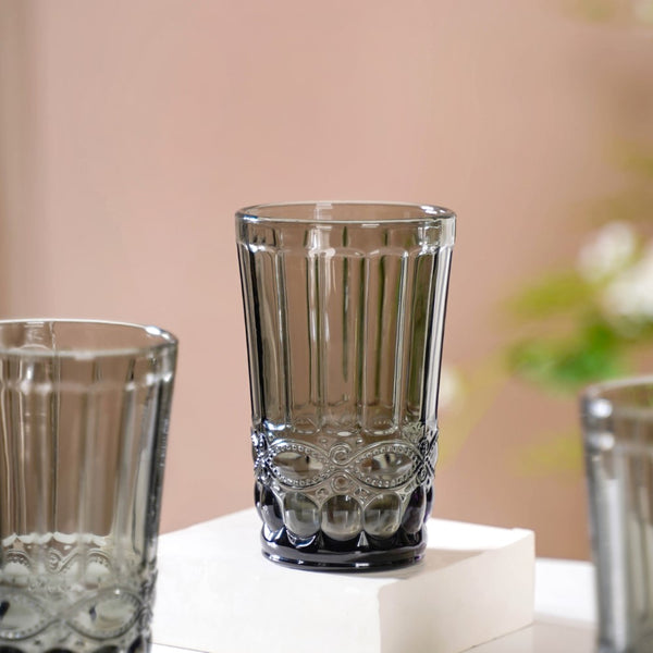 Embossed Drinking Glass Set of 4