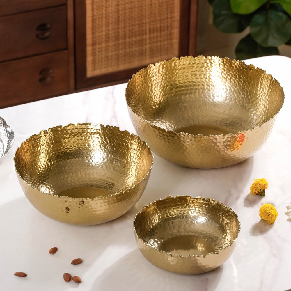 Decorative Urli Bowl Gold Set Of 3