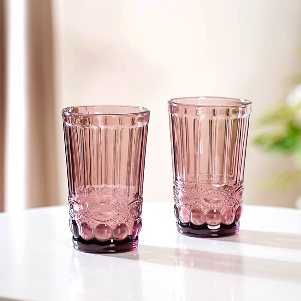 Purple Double Wall Drinking Glass Set of 4