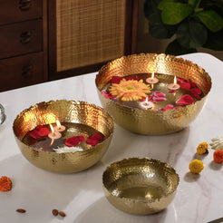 Traditional Urli Bowl Gold Set Of 3