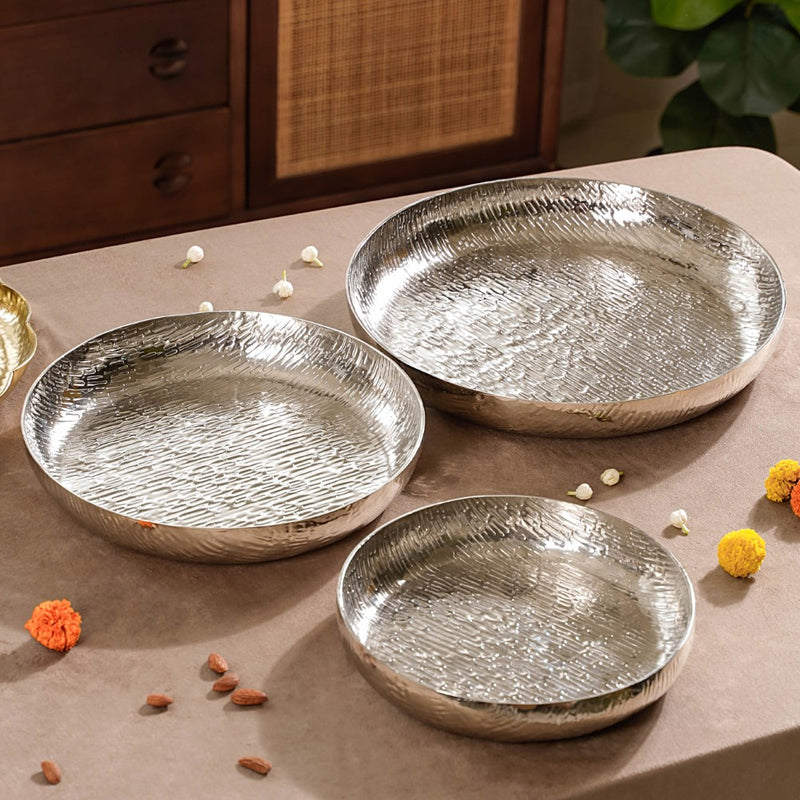 Flower Urli Silver Set Of 3