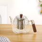 Ribbed Borosilicate Glass Kettle With Strainer 800ml