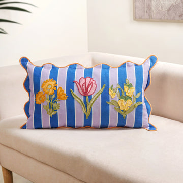 Bloom Era Striped Cotton Cushion Cover 50x30cm