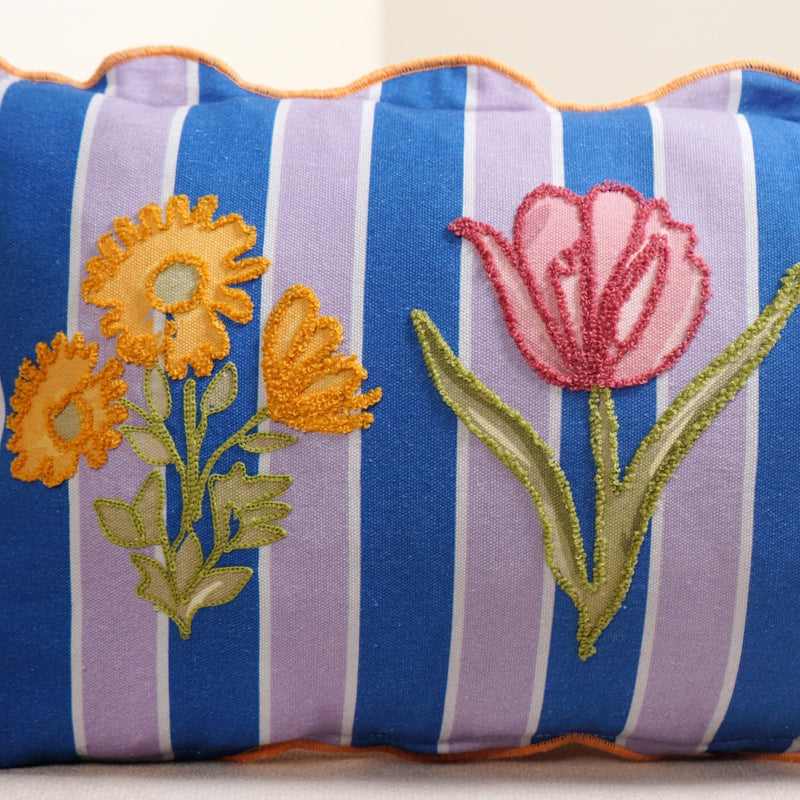 Bloom Era Striped Cotton Cushion Cover 50x30cm