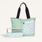 Mint Meadow Canvas Tote Bag With Pouch