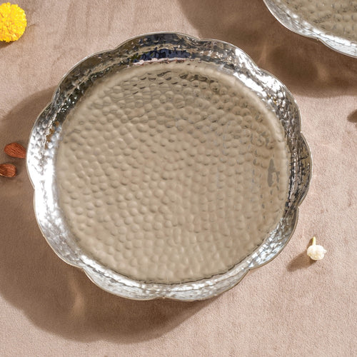 Decorative Urli Tray Silver Set Of 2