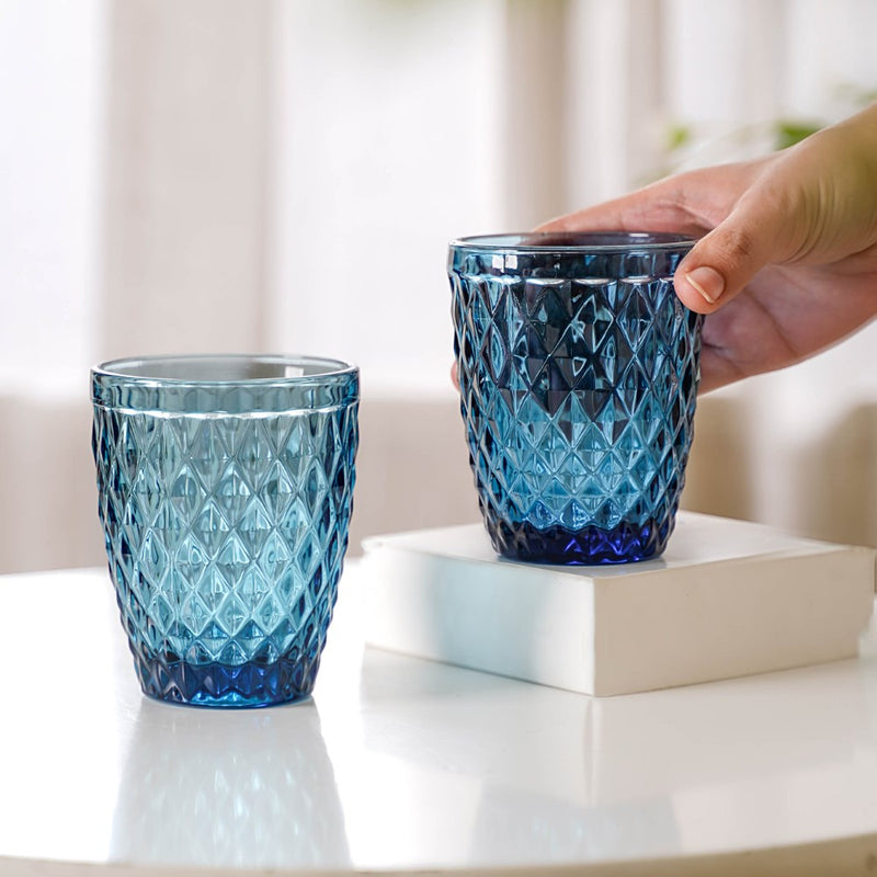 Aqua Blue Glassware Set of 4