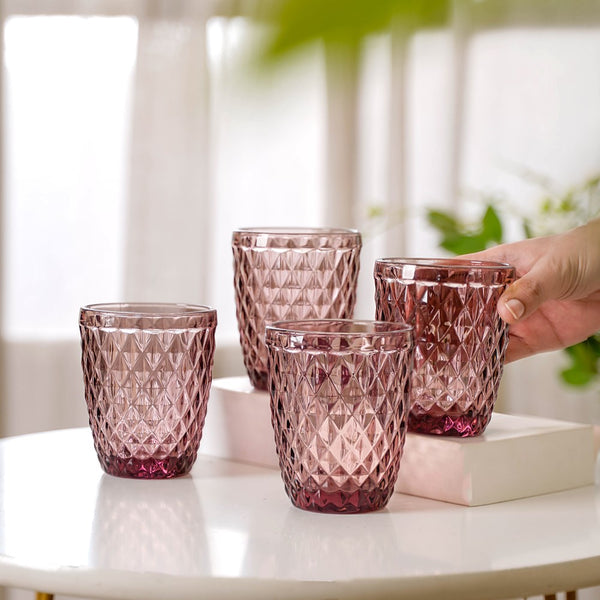 Mauve Orchid Drinking Glass Set of 4
