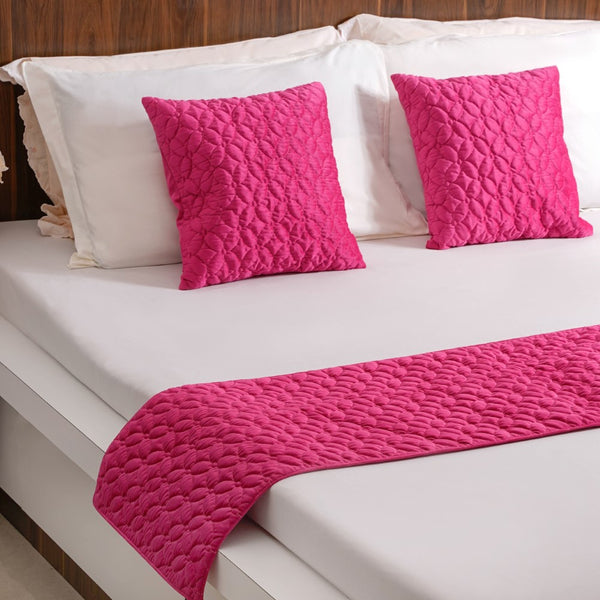 Luxe Cushion Cover & Runner Set Of 3 Magenta