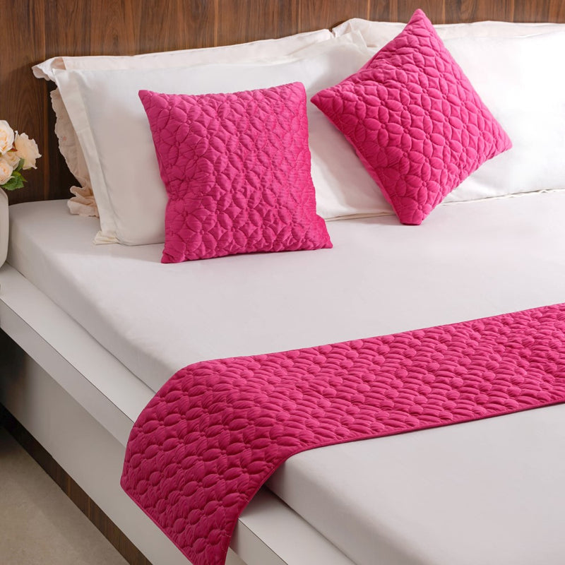 Luxe Cushion Cover & Runner Set Of 3 Magenta