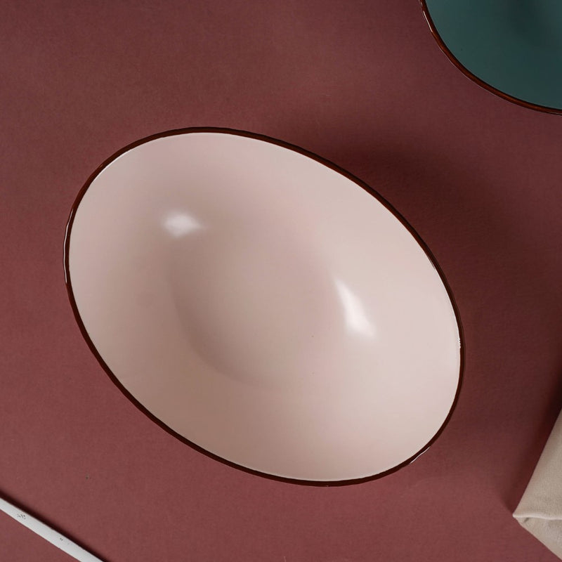 Pastel Ribbed Boat Serving Bowl - Bowl, ceramic bowl, serving bowls, noodle bowl, salad bowls, bowl for snacks, large serving bowl | Bowls for dining table & home decor