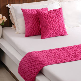 Luxe Cushion Cover & Runner Set Of 3 Magenta