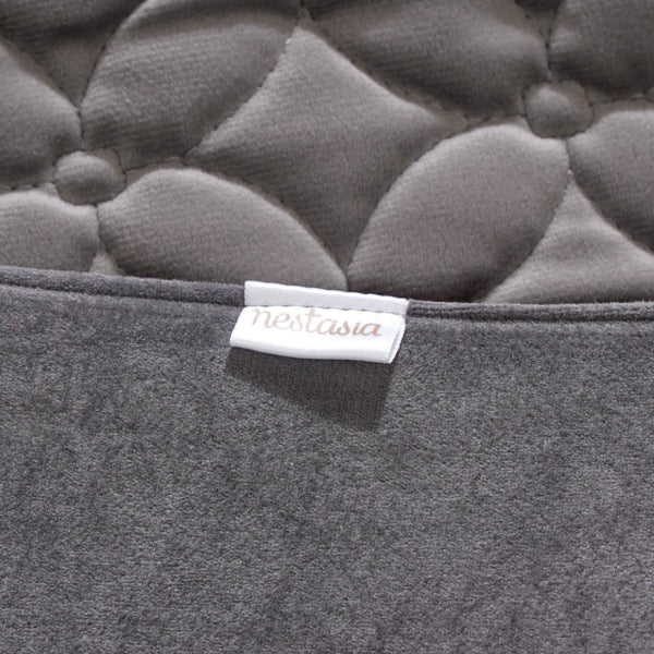 Velvet Cushion Cover & Bed Runner Set Of 3 Grey