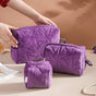 Plum Purple Cosmetic Bag Set Of 3