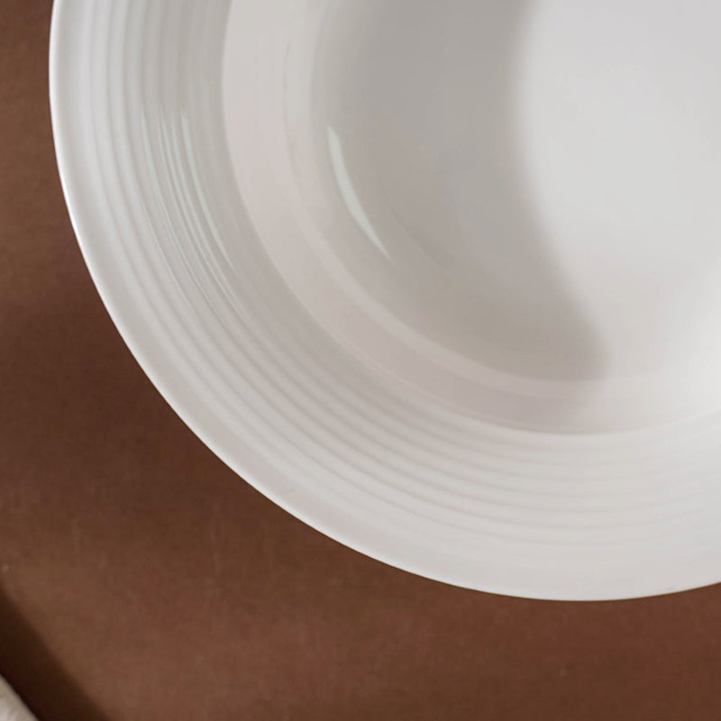 Riona Ceramic Pasta Plate White 8 Inch - Serving plate, pasta plate, lunch plate, deep plate | Plates for dining table & home decor