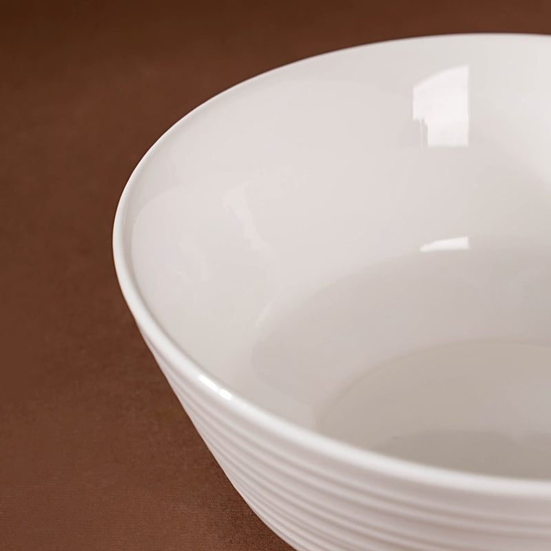 Riona Ceramic Snack Bowl White 600 ml - Bowl,ceramic bowl, snack bowls, curry bowl, popcorn bowls | Bowls for dining table & home decor