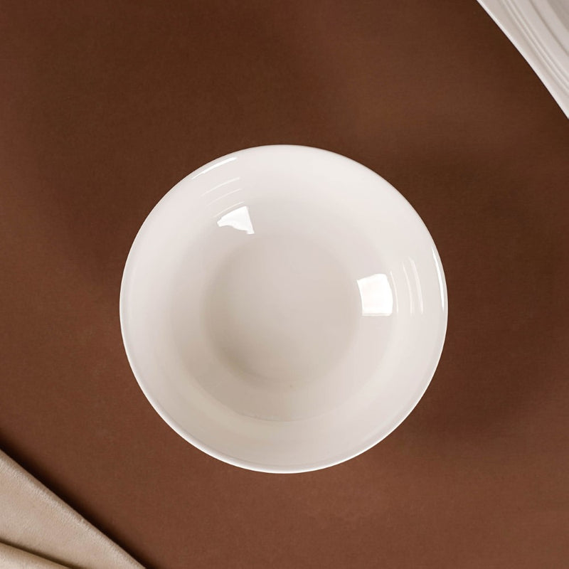 Riona Ceramic Snack Bowl White 600 ml - Bowl,ceramic bowl, snack bowls, curry bowl, popcorn bowls | Bowls for dining table & home decor