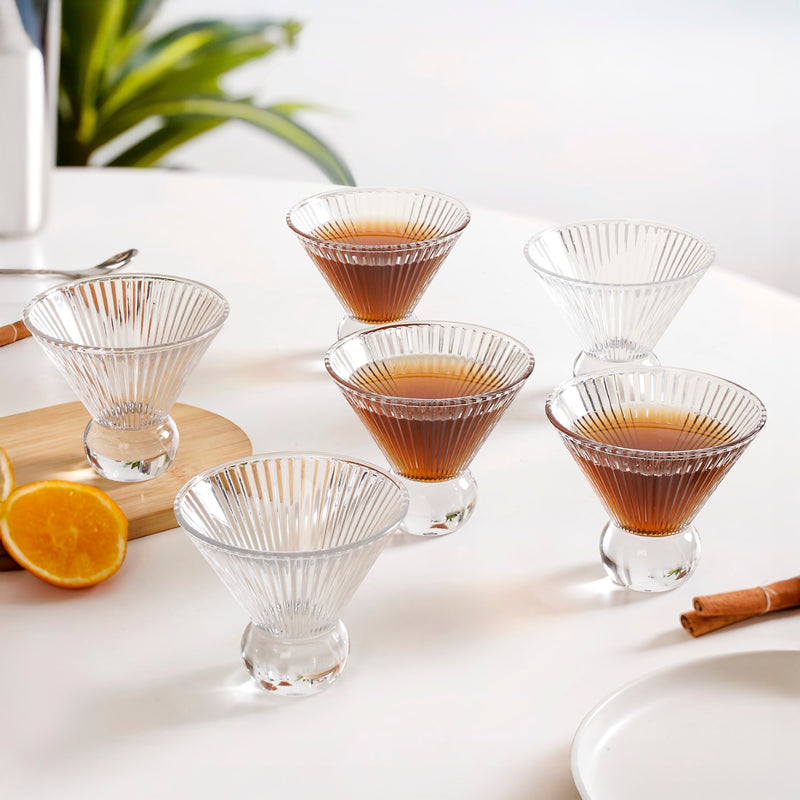 Ridged Cocktail Glass Set Of 6 180ml