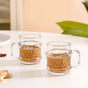Etched Glass Tea Cup Set Of 6 165ml