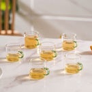 Transparent And Green Cup Set of 6