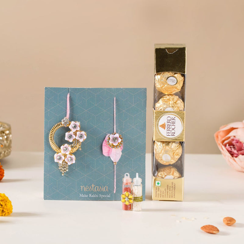 Pink Celebration Pair Rakhi Hamper Set of 3