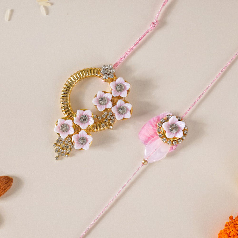 Pink Celebration Pair Rakhi Hamper Set of 3