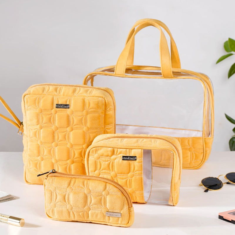Multipurpose Travel Kit Set Of 4 Yellow