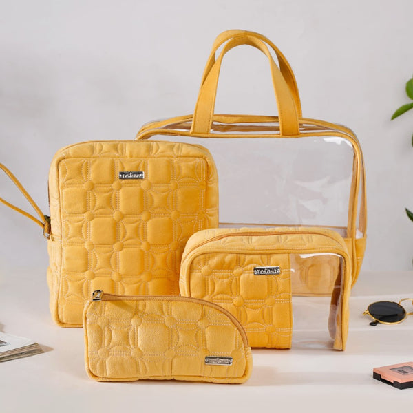 Multipurpose Travel Kit Set Of 4 Yellow