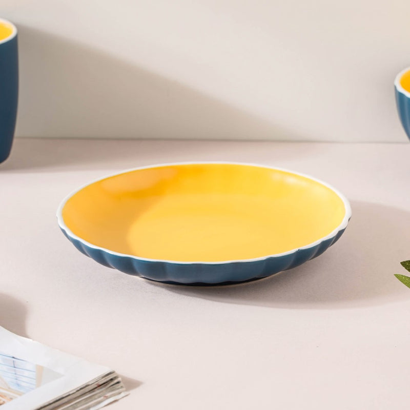 Chrome 5 Piece Blue Snack Set For 1