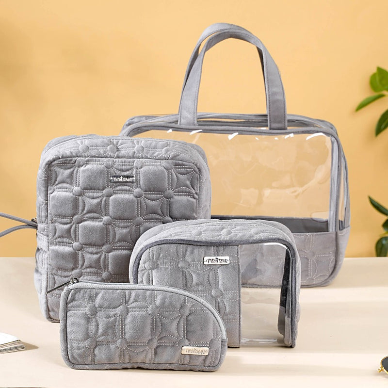 Multipurpose Travel Kit Set Of 4 Grey
