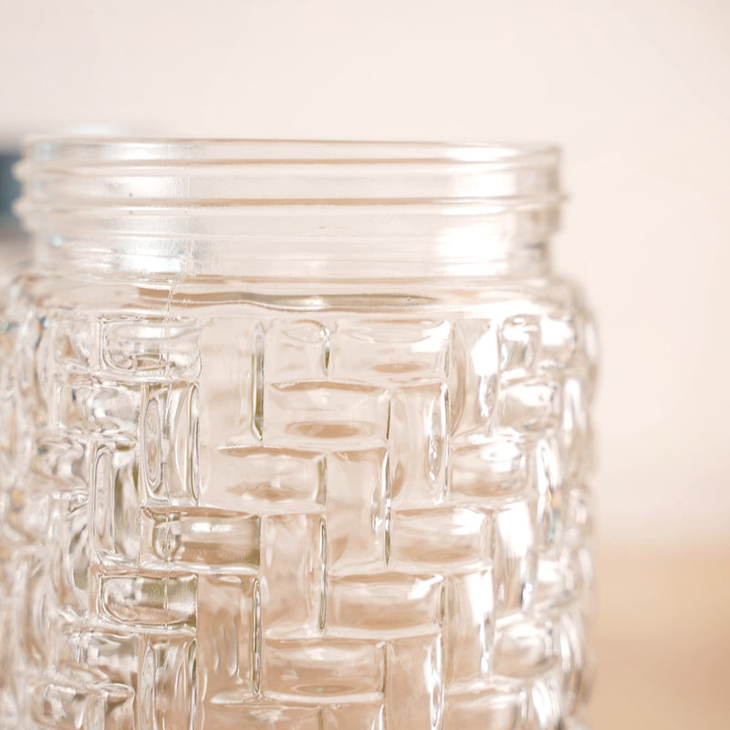 Lattice Embossed Jar With Lid Set Of 4 750ml