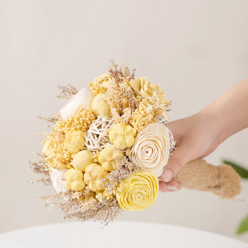 Sunlit Organic Dried Flower Bouquet Yellow