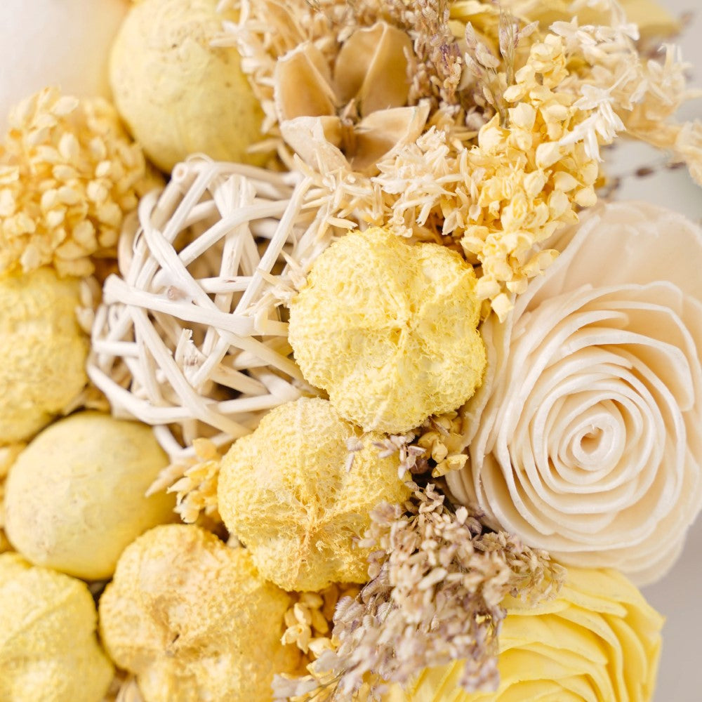 Stylish natural dried flowers in yellow