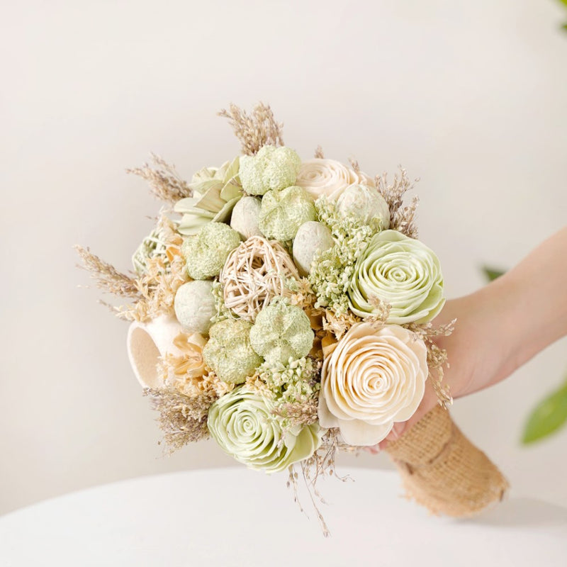 Serenity Natural Dried Floral Bouquet Green