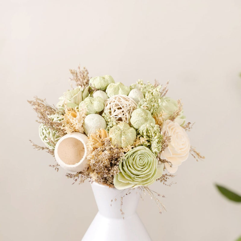 Serenity Natural Dried Floral Bouquet Green