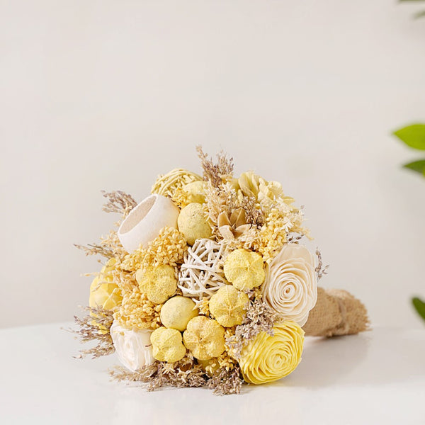 Sunlit Organic Dried Flower Bouquet Yellow