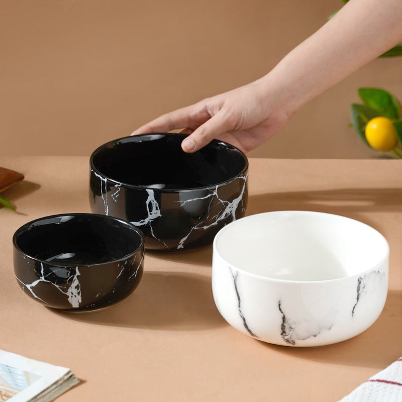CHICERAMIC Marble Bowl - Bowl,ceramic bowl, snack bowls, curry bowl, popcorn bowls | Bowls for dining table & home decor