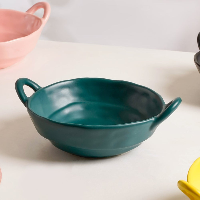 Snack Serving Dish - Bowl, ceramic bowl, serving bowls, noodle bowl, salad bowls, bowl for snacks, baking bowls, large serving bowl, bowl with handle | Bowls for dining table & home decor