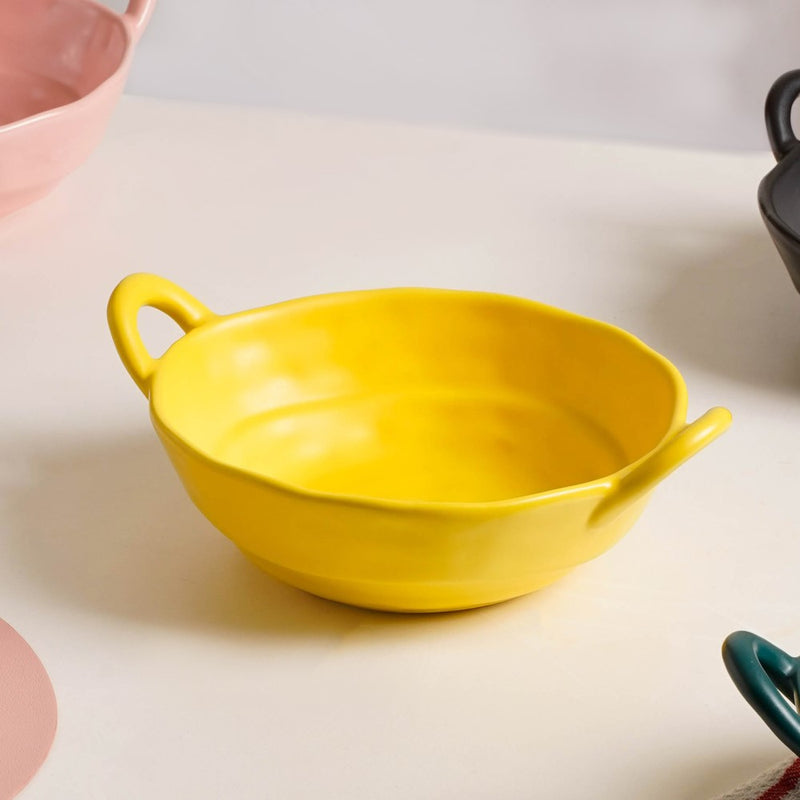 Snack Serving Dish - Bowl, ceramic bowl, serving bowls, noodle bowl, salad bowls, bowl for snacks, baking bowls, large serving bowl, bowl with handle | Bowls for dining table & home decor