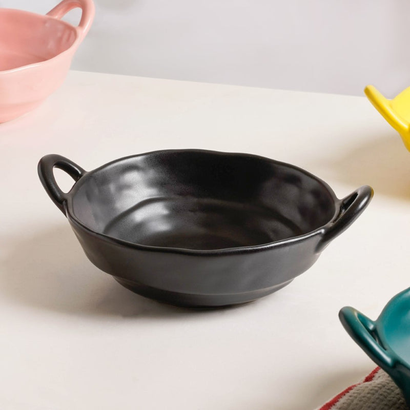 Snack Serving Dish - Bowl, ceramic bowl, serving bowls, noodle bowl, salad bowls, bowl for snacks, baking bowls, large serving bowl, bowl with handle | Bowls for dining table & home decor