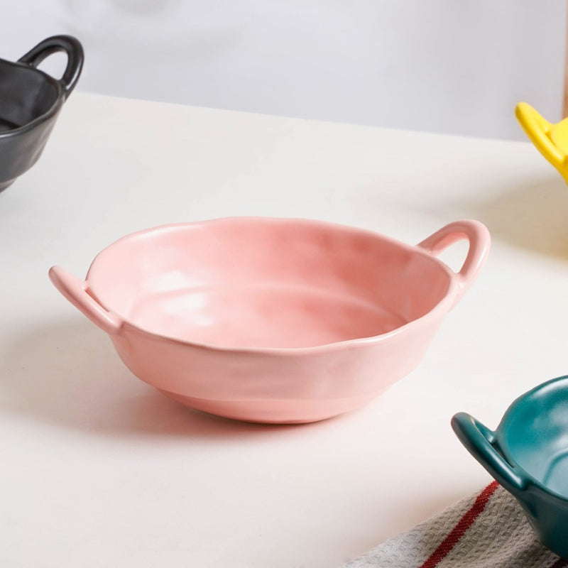 Snack Serving Dish - Bowl, ceramic bowl, serving bowls, noodle bowl, salad bowls, bowl for snacks, baking bowls, large serving bowl, bowl with handle | Bowls for dining table & home decor