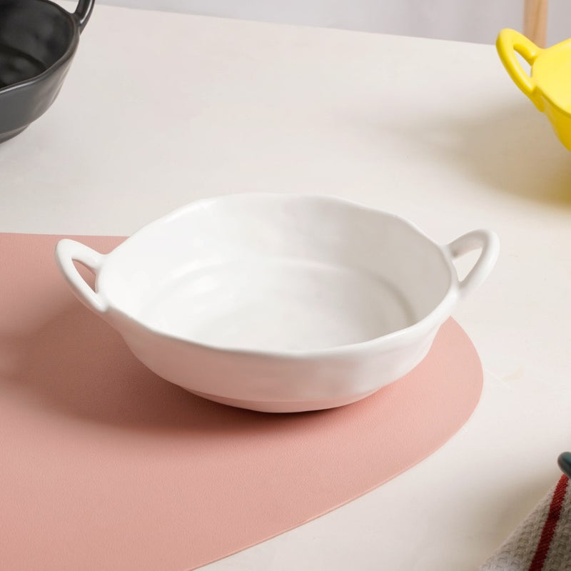 Snack Serving Dish - Bowl, ceramic bowl, serving bowls, noodle bowl, salad bowls, bowl for snacks, baking bowls, large serving bowl, bowl with handle | Bowls for dining table & home decor