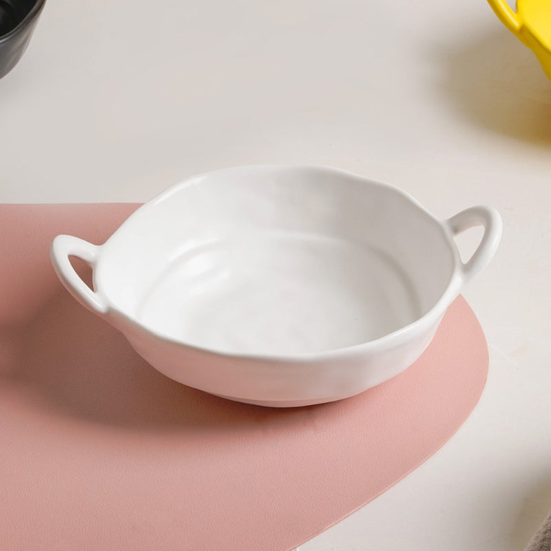 Snack Serving Dish - Bowl, ceramic bowl, serving bowls, noodle bowl, salad bowls, bowl for snacks, baking bowls, large serving bowl, bowl with handle | Bowls for dining table & home decor